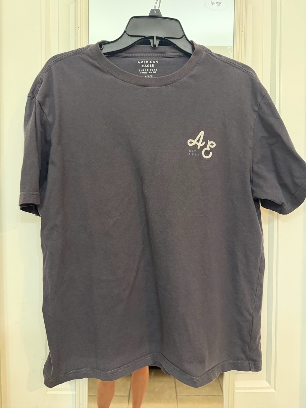 American Eagle Outfitters Dark Navy Short Sleeve Logo Tee